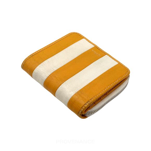 🔴 Balenciaga Bazaar Zip Wallet - Yellow Striped - Picture 4 of 12